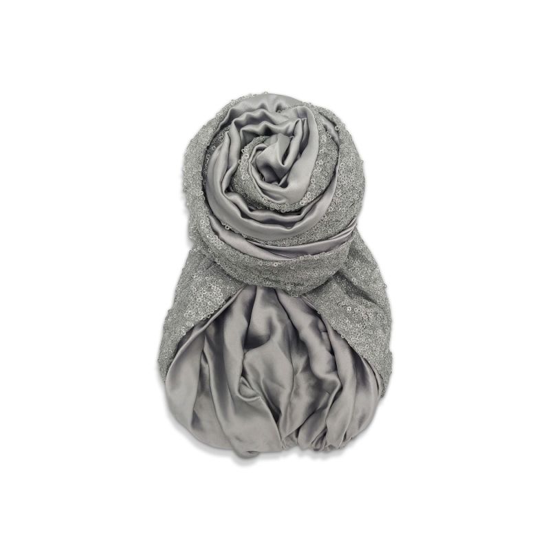 Edith Glitz Reversible Silver Turban image