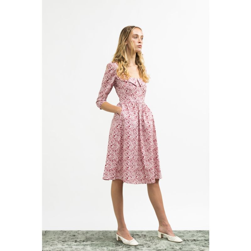 Marisol Dress In Pink & Milkly White Liberty Floral Cotton image