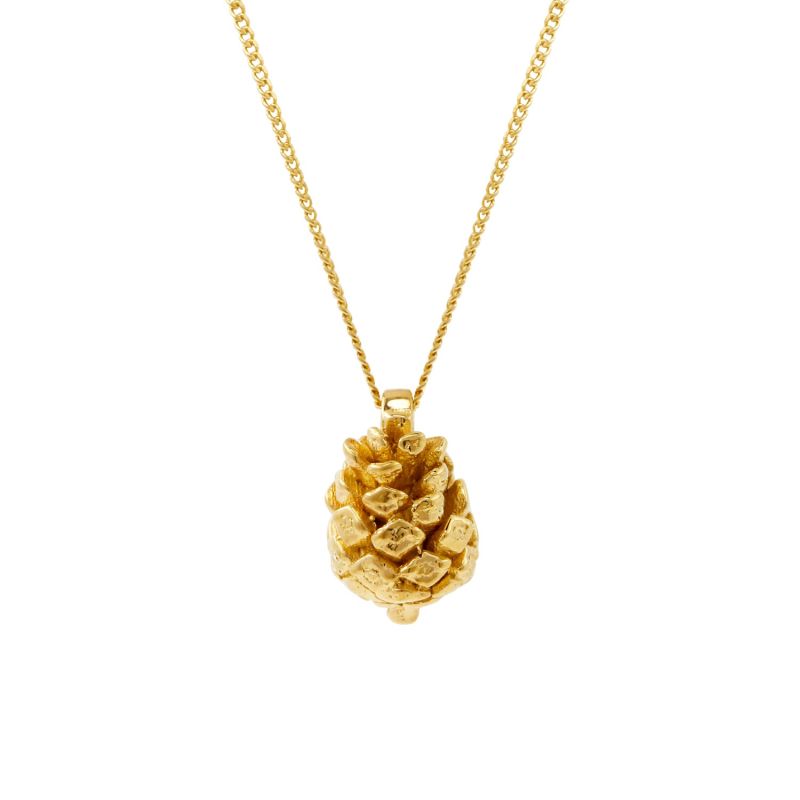 Baby Pine Cone Necklace - Gold image