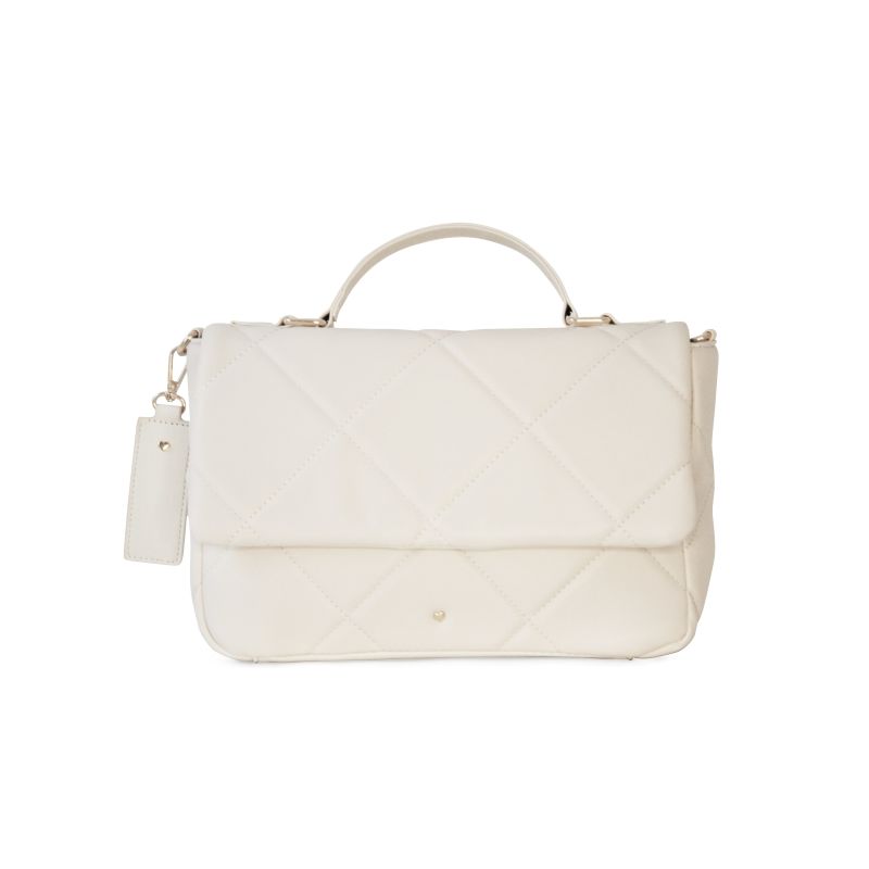 Quilted Kingsley Crossbody Bag Ecru JLR London Wolf & Badger