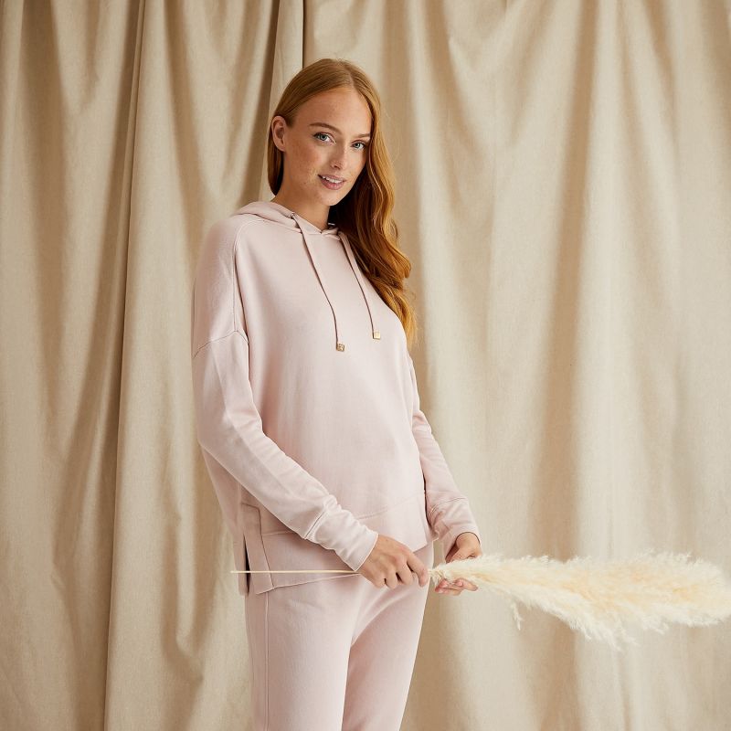 Bamboo Leisure Hoodie In Rose image