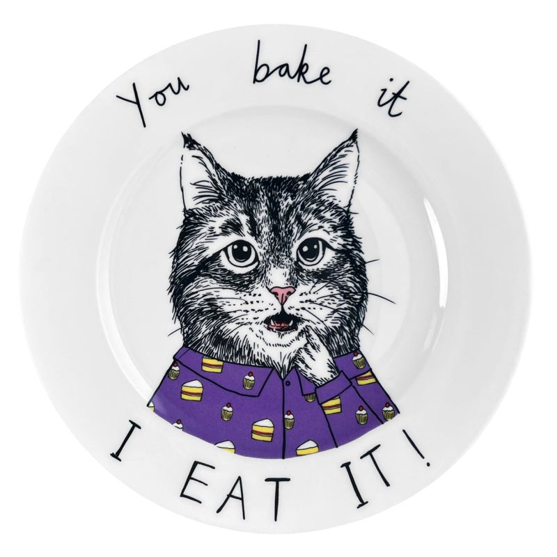 'You Bake It, I Eat It!' Side Plate Jimbobart Wolf & Badger