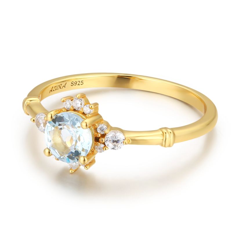 Ocean Rim Aquamarine Ring Yellow Gold Vermeil image