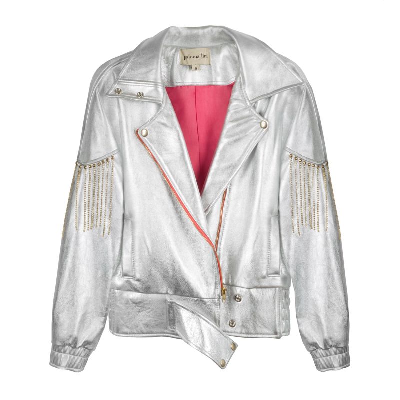 Silver Leather Jacket image