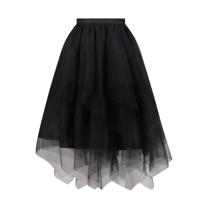 Asymmetric Hemline Layered Tulle Skirt image