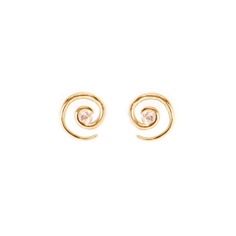 Rose Gold Morganite Spiral Earrings image