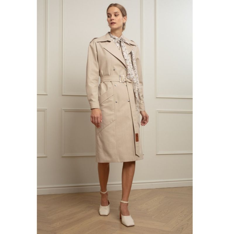 Judith Denim Trench In Milk Oolong image