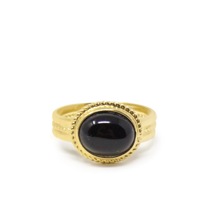 Fascetta Gold-Plated Onyx Ring image