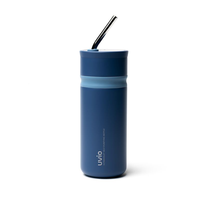 Uvio Ultraviolet Self-Purifying Straw Water Bottle-Picasso Blue image