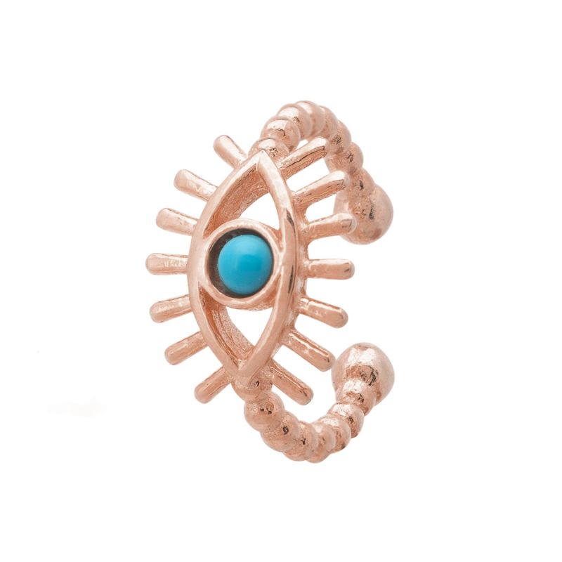 Eye Ear Cuff Turquoise Rosegold image