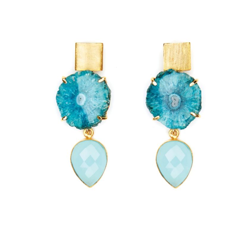 Double Blue Cocktail Earrings image