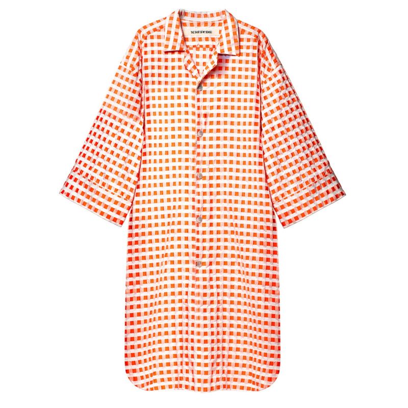 Yukata Shirt In Orange Gingham image