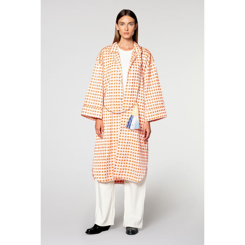 Yukata Shirt In Orange Gingham image