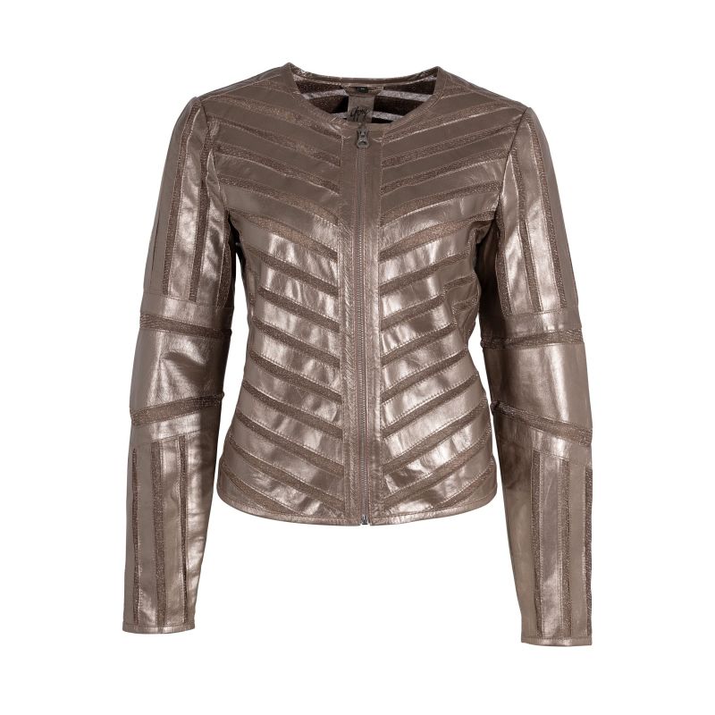 Yula Rf Leather Jacket, Silver image