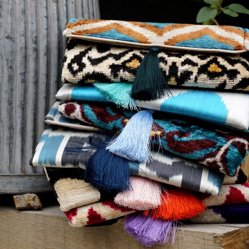 Taupe & Black Ikat Clutch image