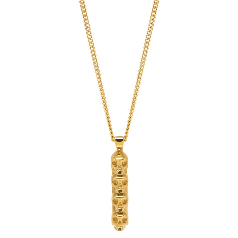 Quatro Skull Totem Necklace In Gold image