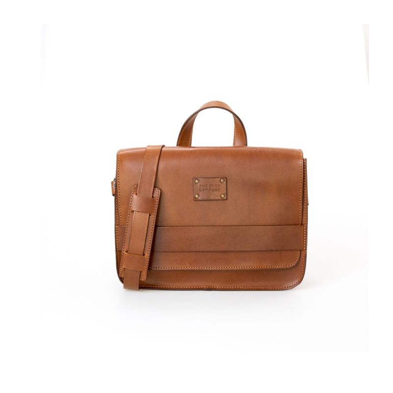 Leather Messenger In Cuoio Brown image