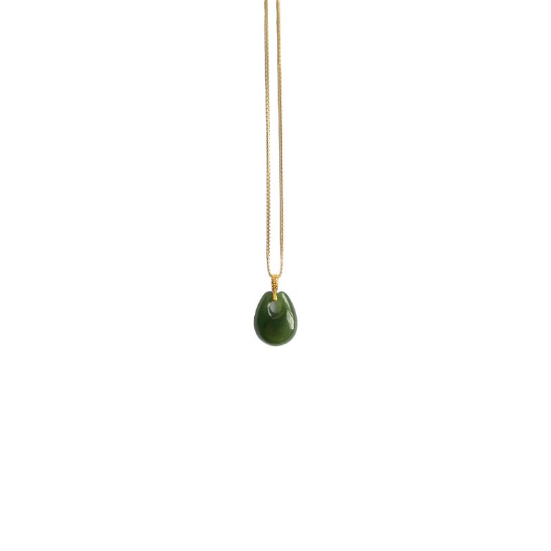 Green Jade Teardrop Pendant Necklace image