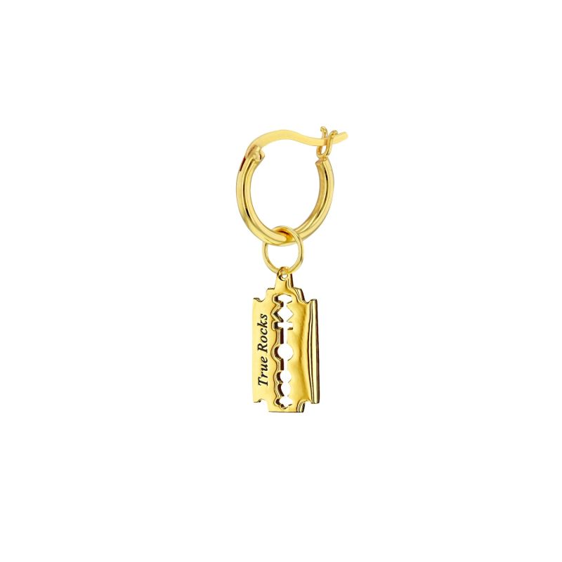 Razor Blade Pendant 18kt Gold Plated on Bead Chain image