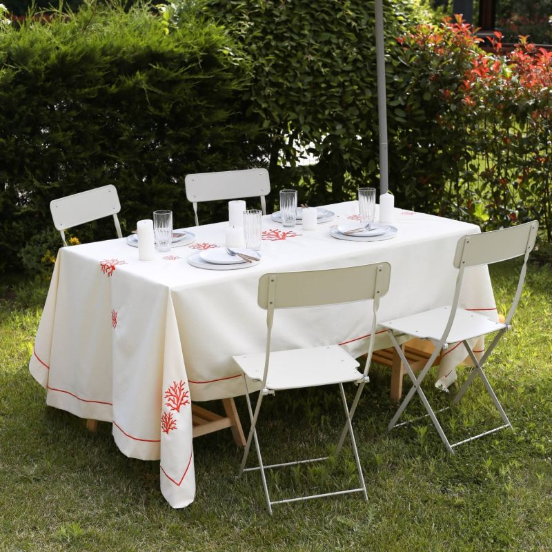 Anthozoa - Red Coral Embroidered Tablecloth image