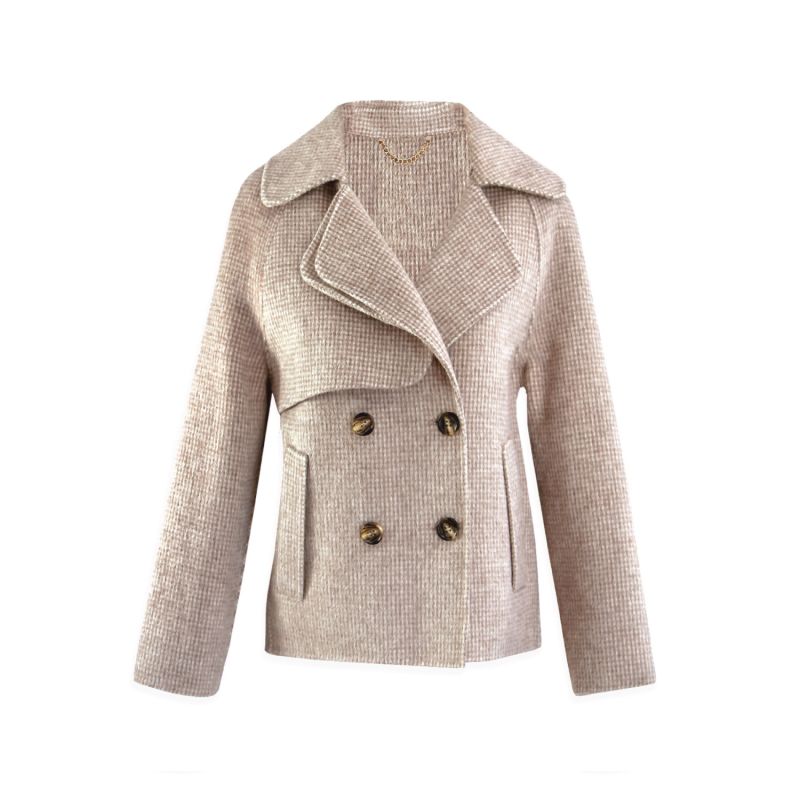 Beige wool peacoat 2025