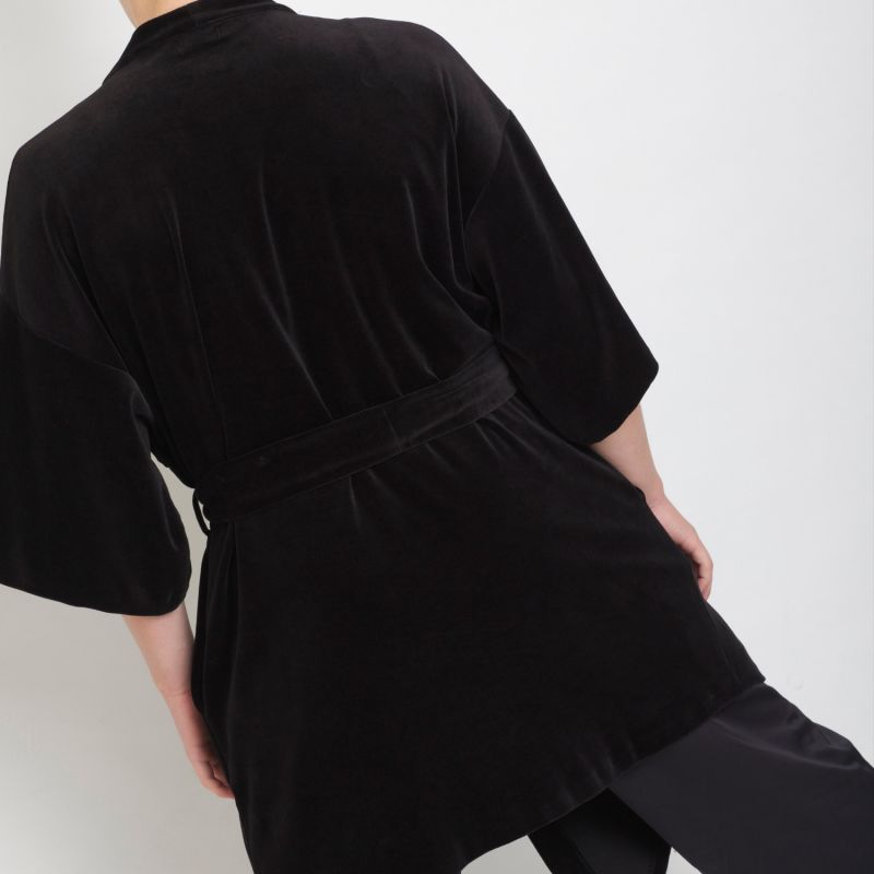 Organic Velvet Kimono Black image