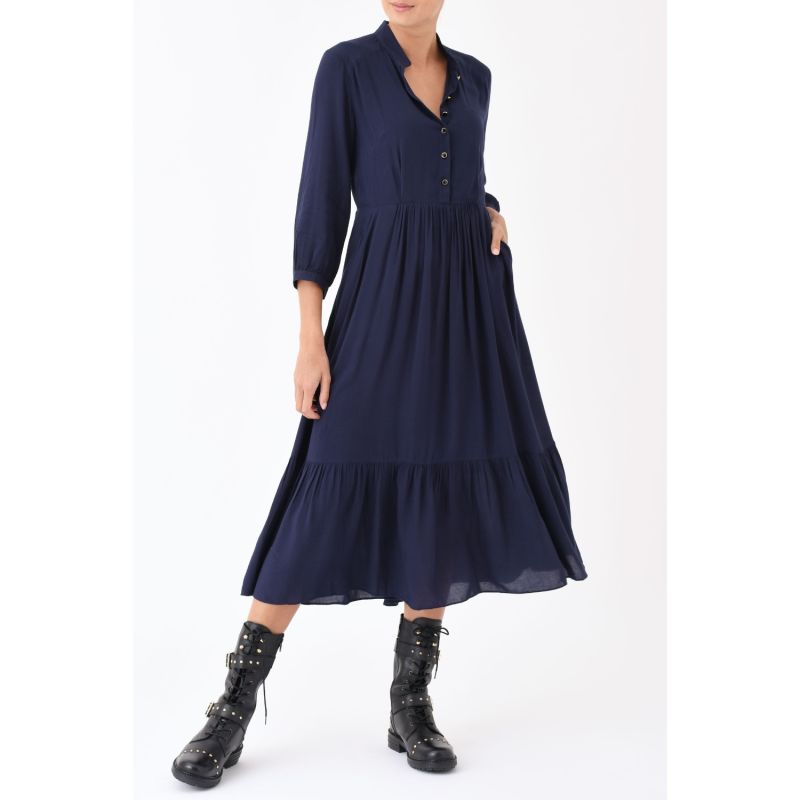 Anastasia Dress Navy Rayon image