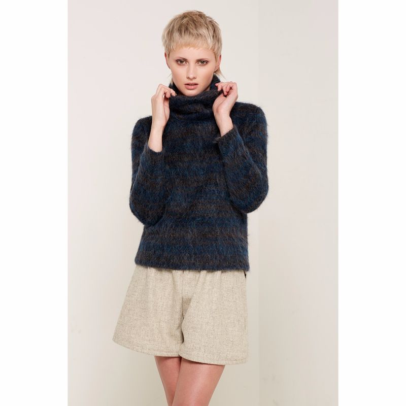 Agnes Roll Neck Wool Jumper In Storm Colour image