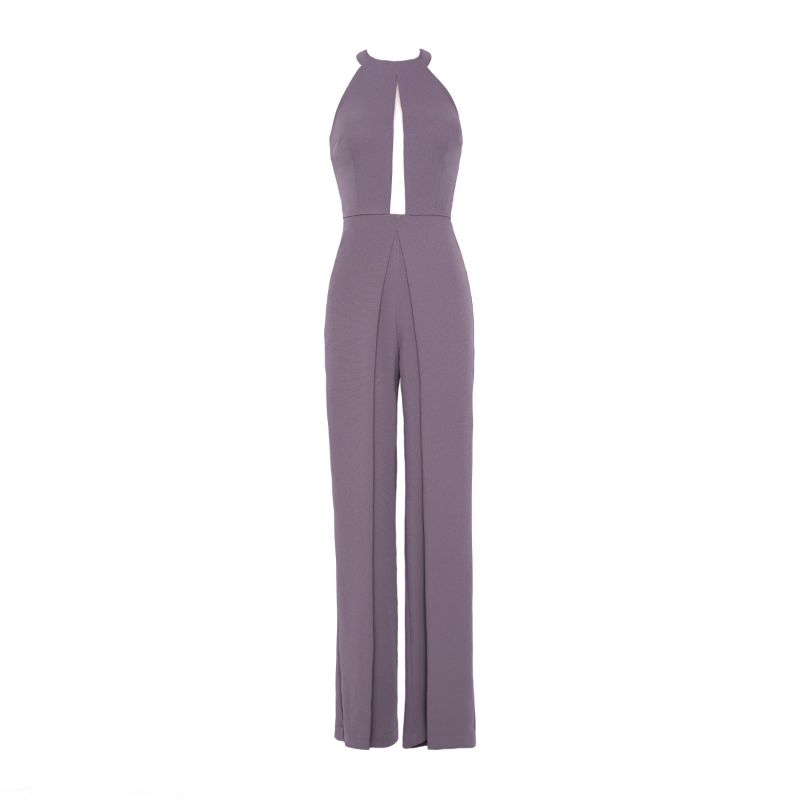 Nomi Grey Crepe Split Leg Jumpsuit image