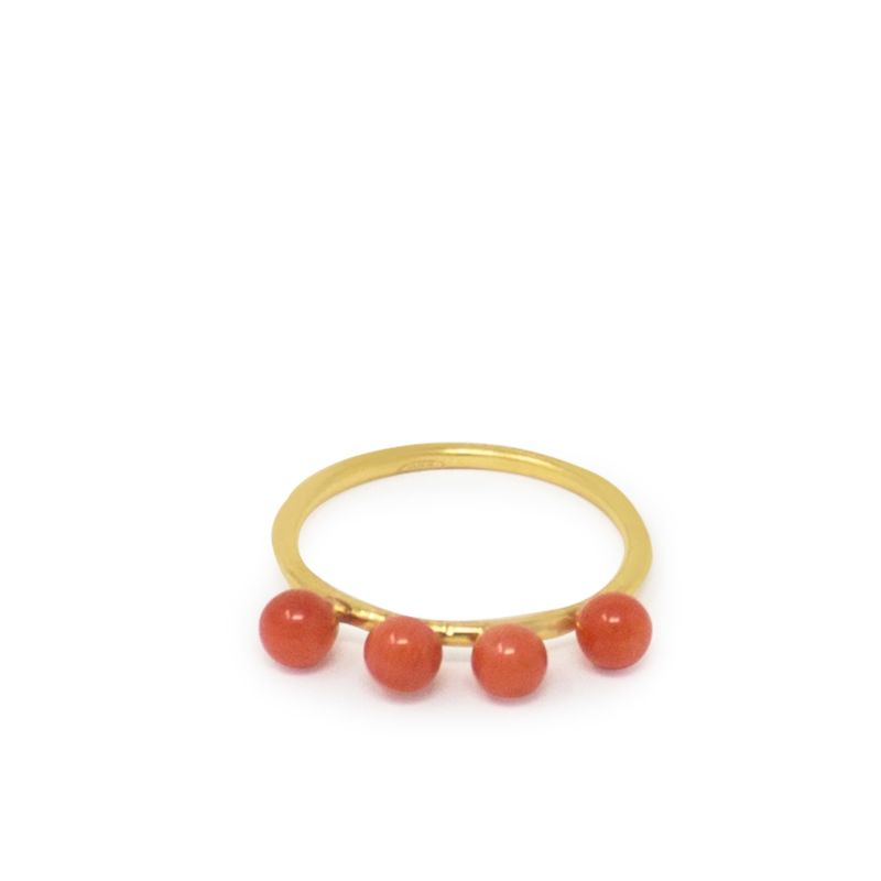 Coral Bead Stacking Ring image