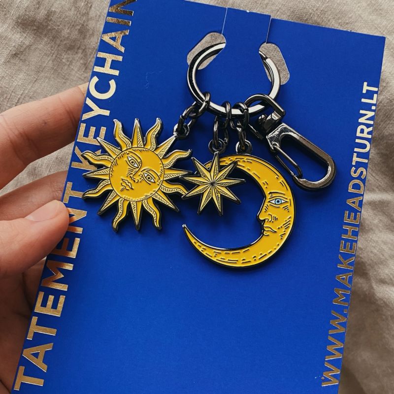 WFLW* Sun & Moon Enamel Keychain