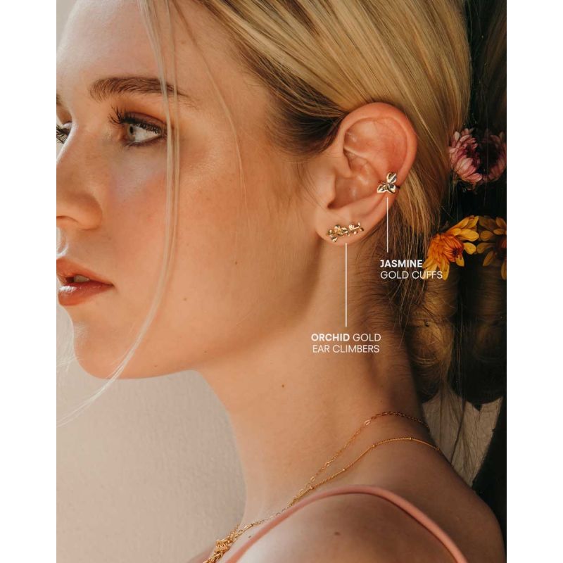 Orchid Gold Ear Climbers image