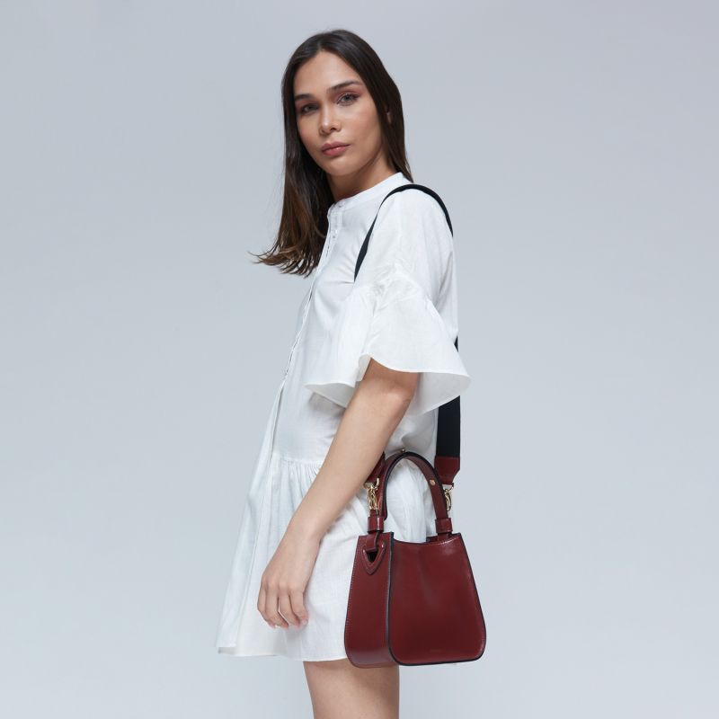 Vegan Cactus Leather Shoulder & Crossbody Bag Cherry image