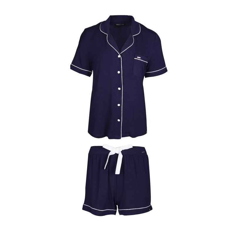 Bamboo Shirt Short Set In Midnight image