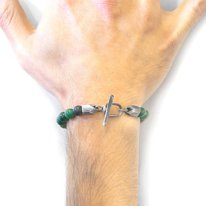 Green Jade Tinago Silver & Stone Beaded Bracelet image