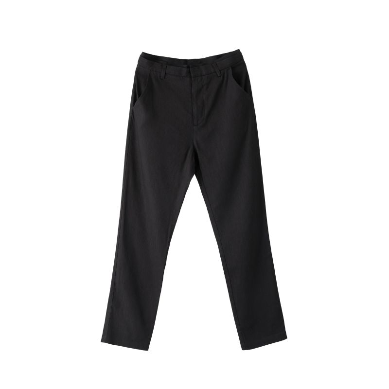 Segin Linen Cropped Black Trousers image