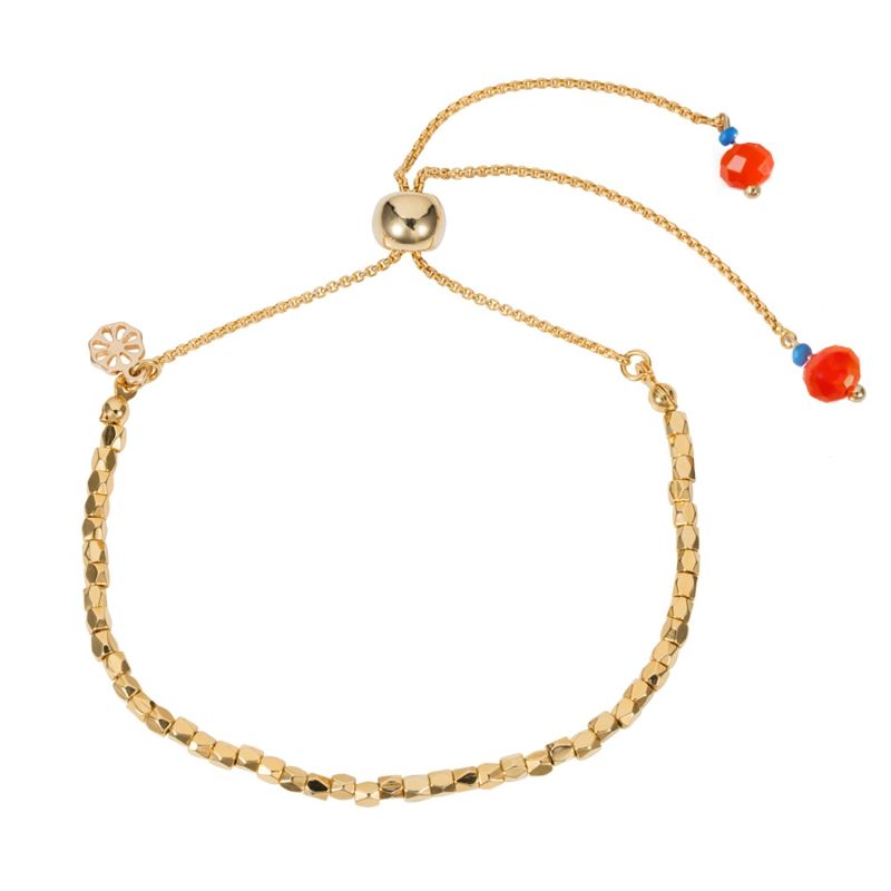 Nugget Bracelet - Gold with Vibrant Orange image