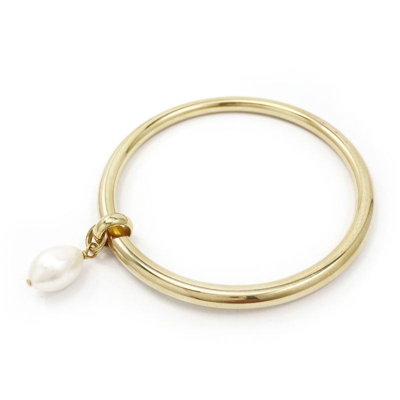 Pearl Drop Bangle Gold image