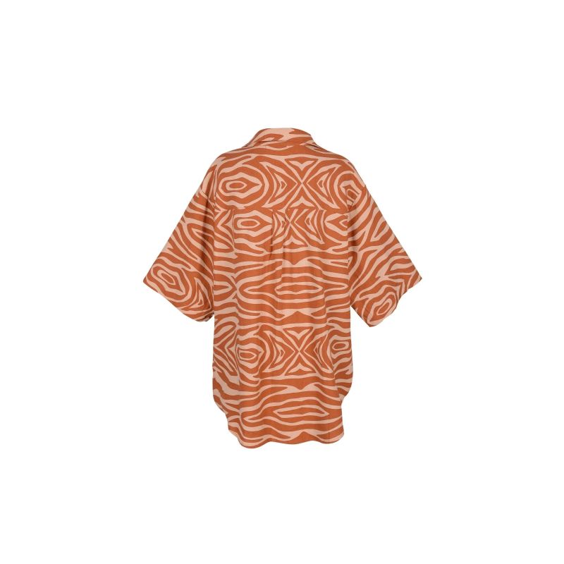 Zebra Two Tone Linen Rayon Blouse image