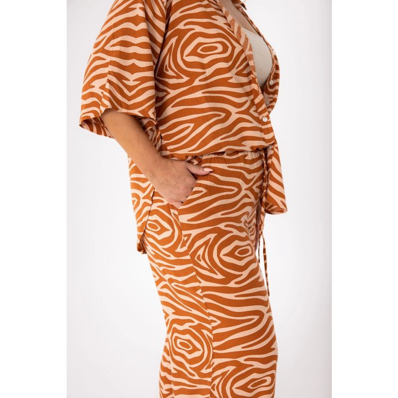 Zebra Two Tone Linen Rayon Pants image