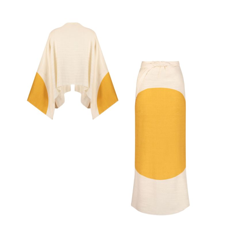 Kimono Top Wrap Skirt - Beige image