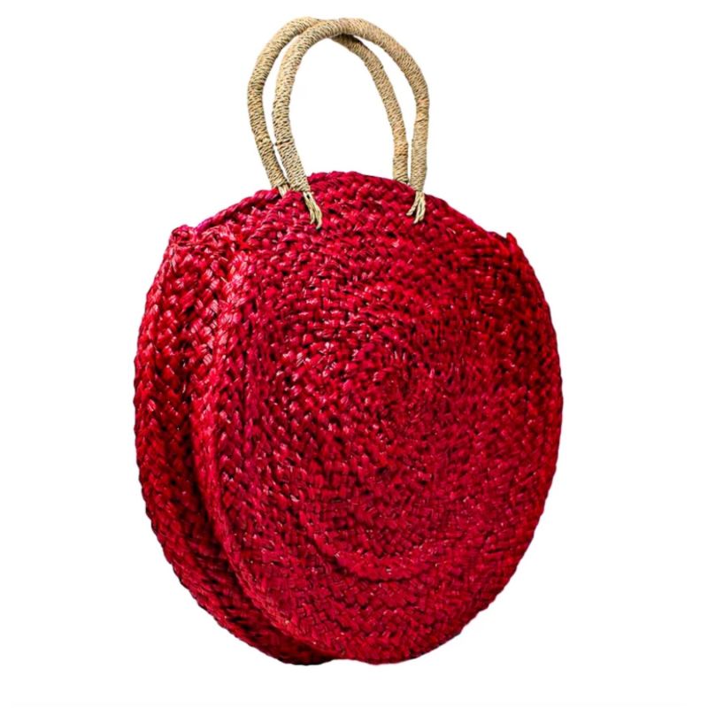 Eliza Straw Tote - Crimson image