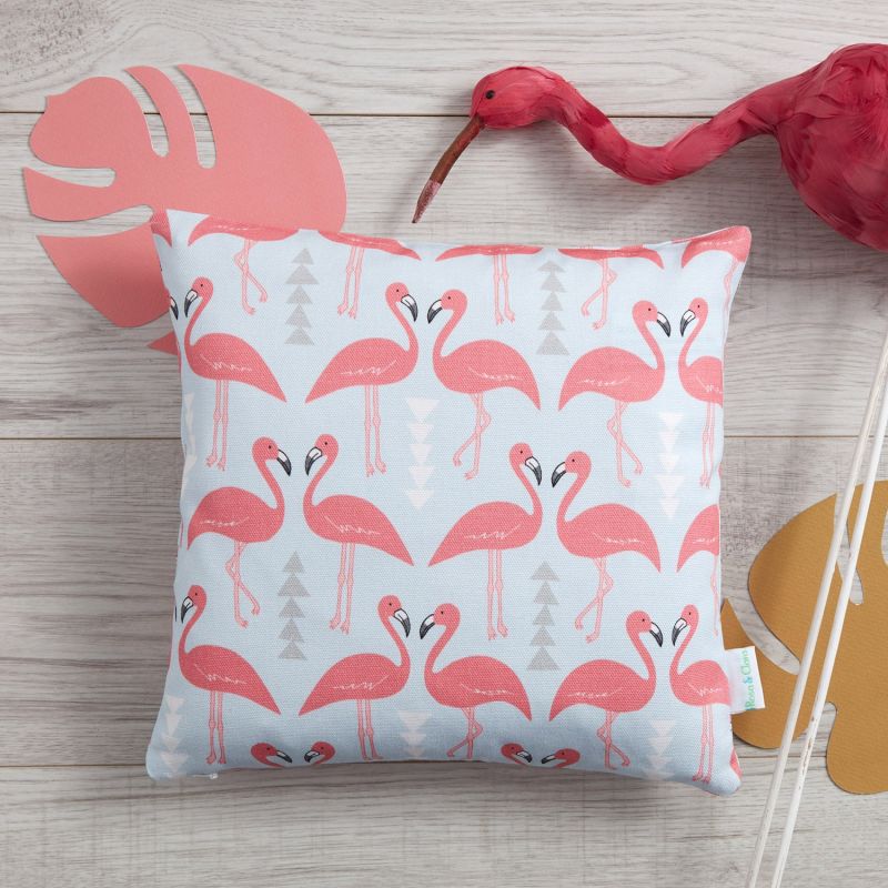 Mini Flamingo Flourish Cushion Ice Blue image