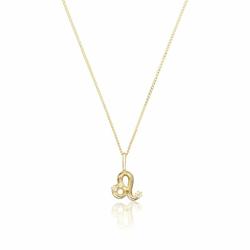 Solid Gold Genuine Diamond Zodiac Necklace image