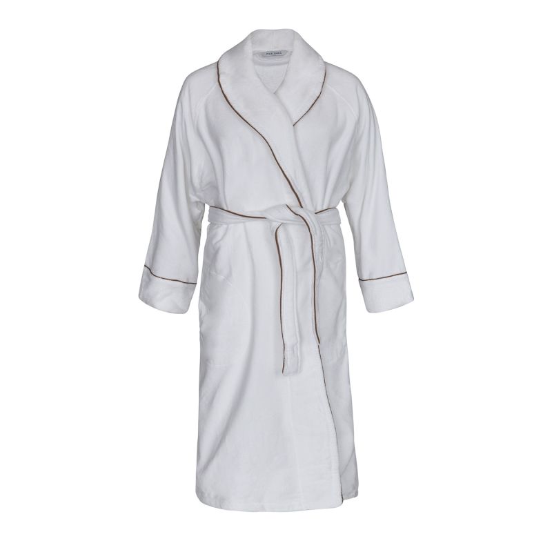 Men's Organic Cotton Velour Robe - White image