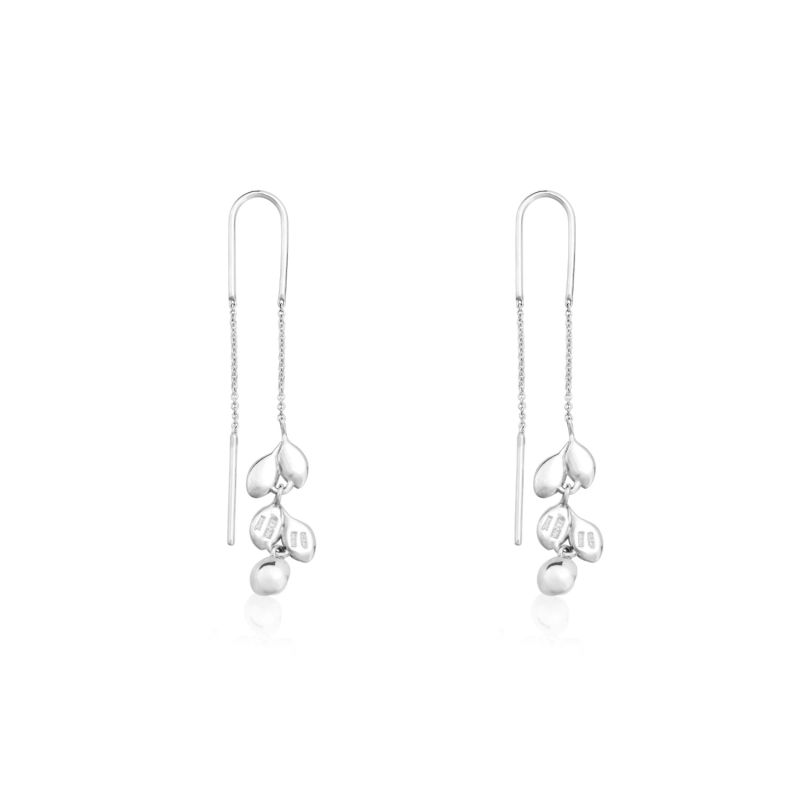 Handmade Dangle & Drop Flower Earrings In Sterling Silver With Pearls image