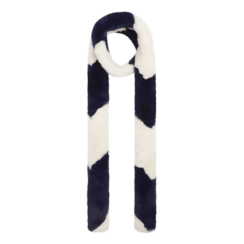 Navy fur clearance scarf