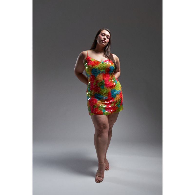 Ziggy Neon Tie Dye Dress With Sequins image