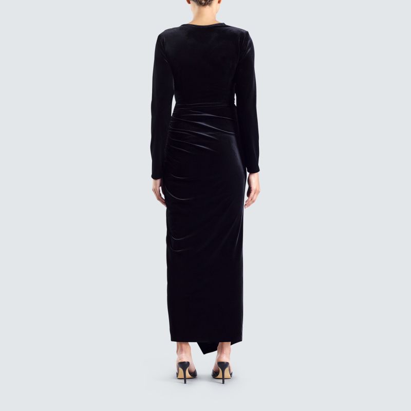 Zima Black Velvet Dress image