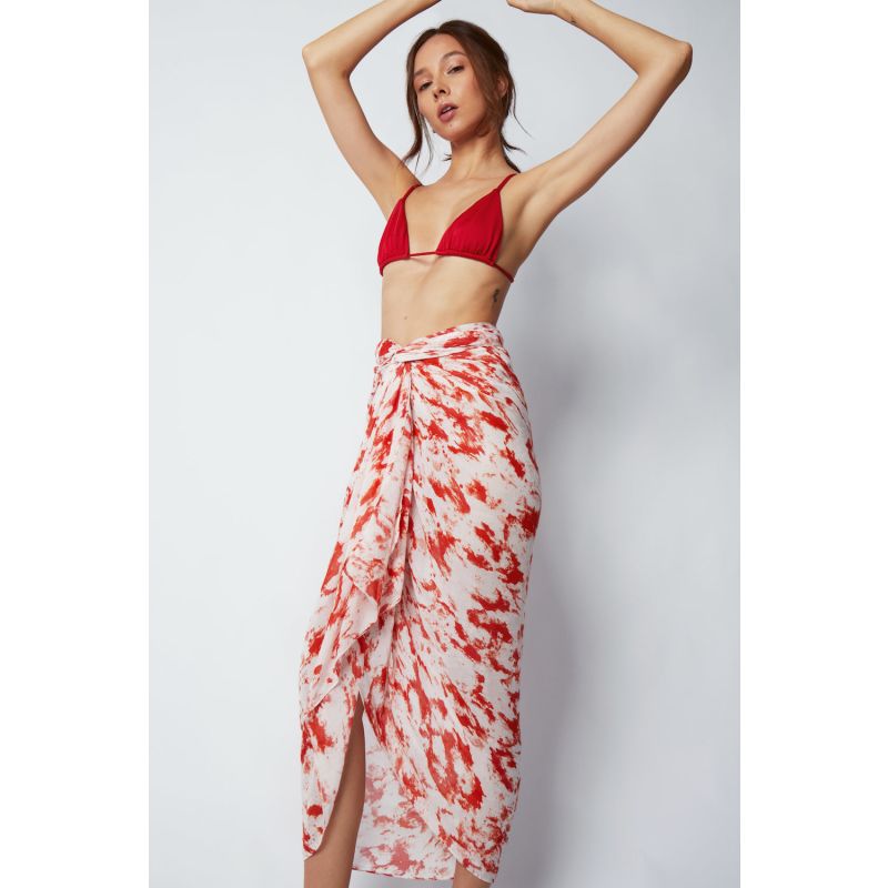 Matera Bamboo Dual Sarong & Scarf - Coral Pink image